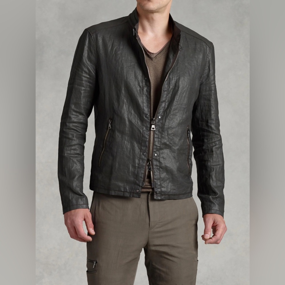 John Varvatos Collection resin coated jacket. Size EU 50 USA 40